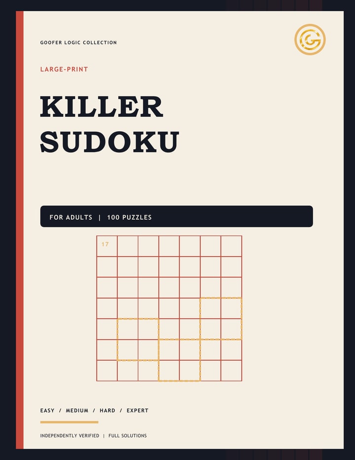 Killer Sudoku: 100 Large-Print Puzzles for Adults — Easy to Expert — A. Glorieux